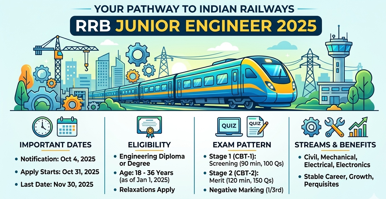 RRB JE 2025: Notification, Exam Dates, Eligibility & Selection Process